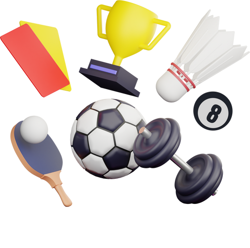 3d sport tools icon illustration