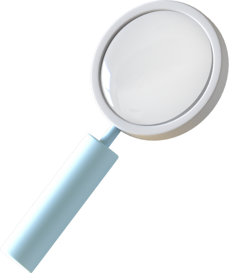 3D Floating Element Magnifying Glass